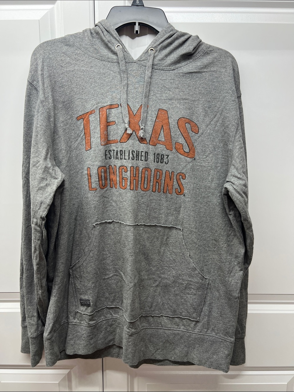 JanSport Texas Longhorns Grey Raw Edge Lightweight Pullover Hoodie L